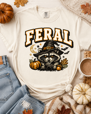 Feral Raccoon Halloween Tee  - 4 Colors