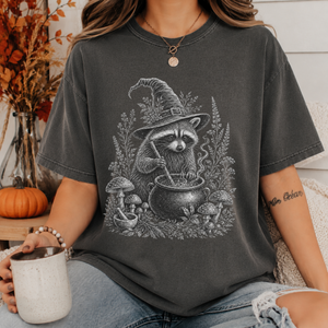 Woodland Witchy Raccoon Tee - 2 Colors