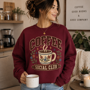 Coffee Social Club Crewneck Sweatshirt - 4 Colors