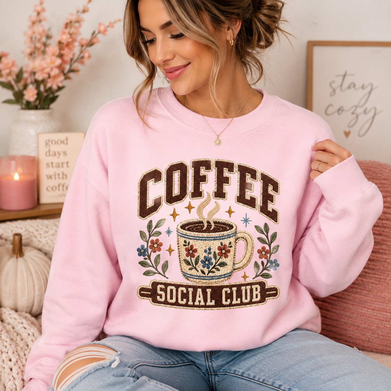 Coffee Social Club Crewneck Sweatshirt - 4 Colors