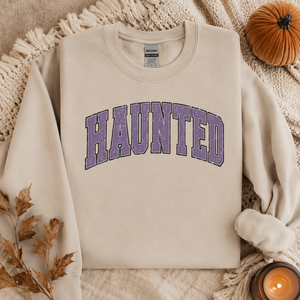 Distressed Haunted Crewneck Sweatshirt - 4 Colors