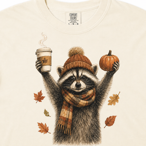 Fall Raccoon Tee - 3 Colors