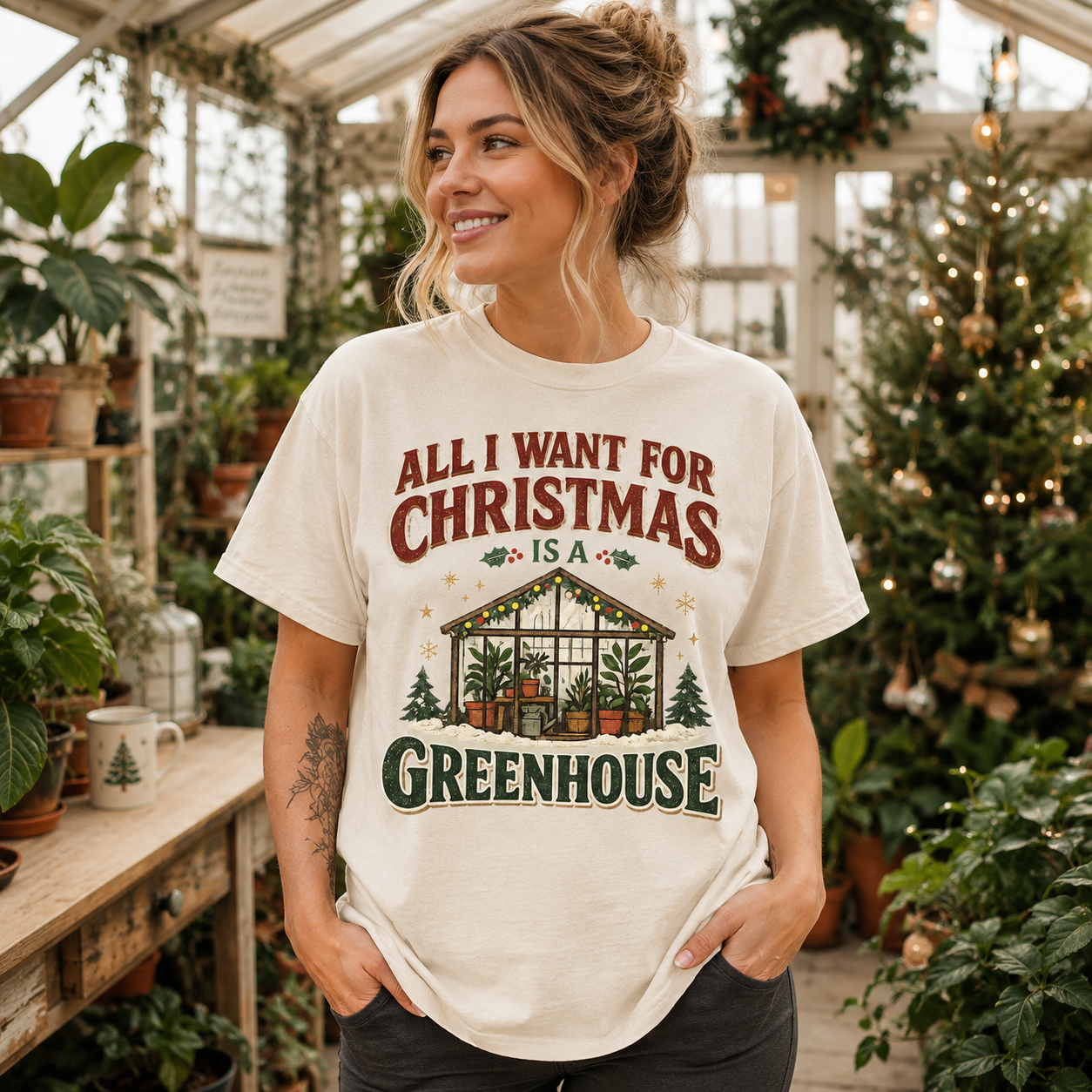 All I Want for Christmas Is a Greenhouse Tee - 4 Colors