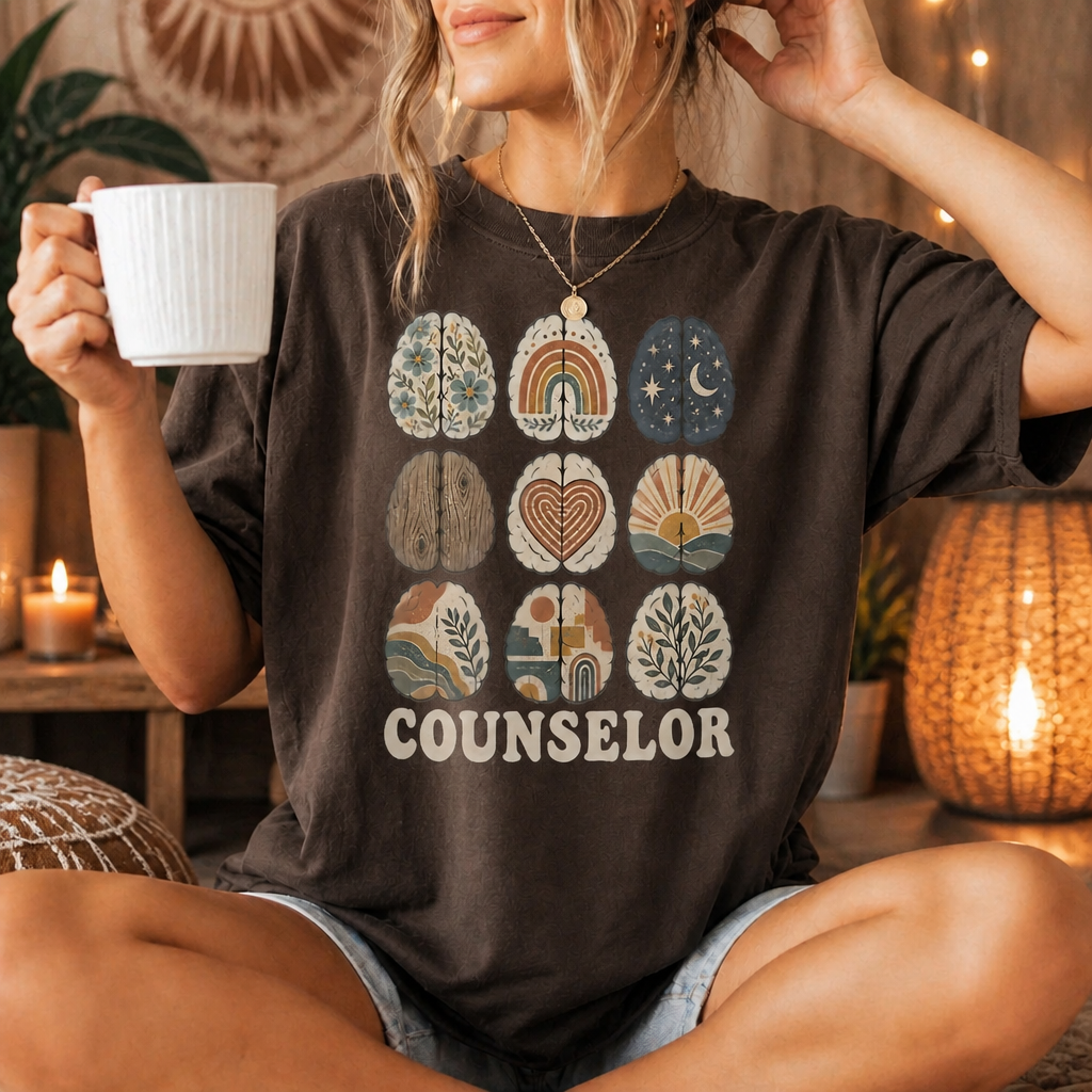 School Counselor Shirt, Boho Counselor Gift, Mental Health Counselor Tee, School Counselor Comfort Colors Tee, Guidance Counselor Gift