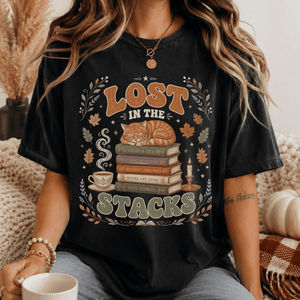 Lost in the Stacks Book Tee - 4 Colors