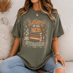 Lost in the Stacks Book Tee - 4 Colors
