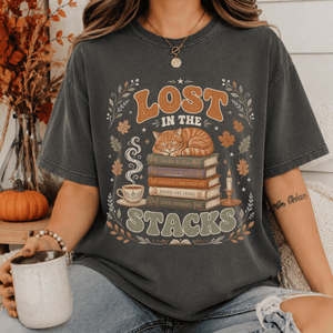 Lost in the Stacks Book Tee - 4 Colors