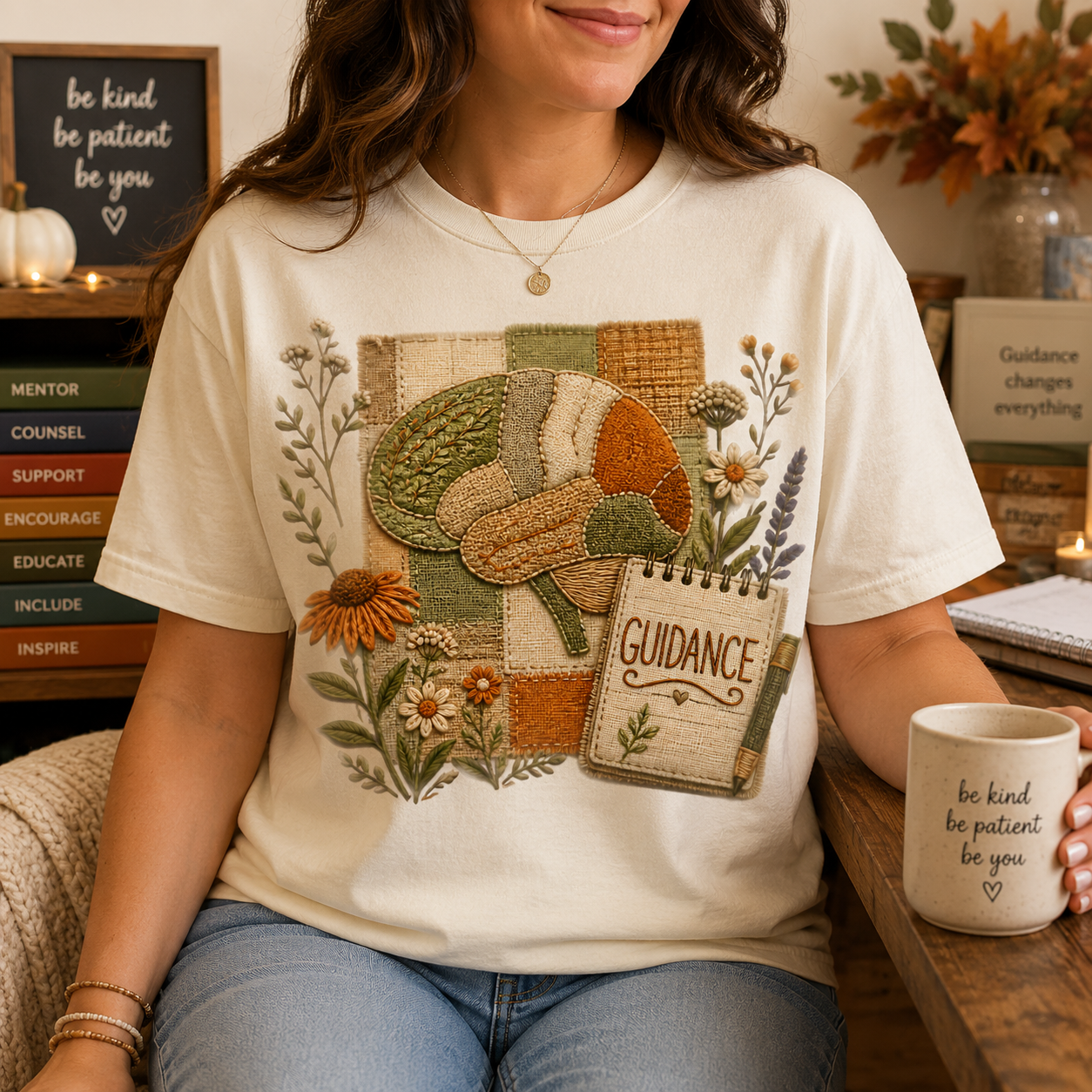 School Counselor Faux Patch Tee - 4 Colors