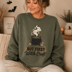 But First Witch Craft Halloween Crewneck Sweatshirt - 4 Colors