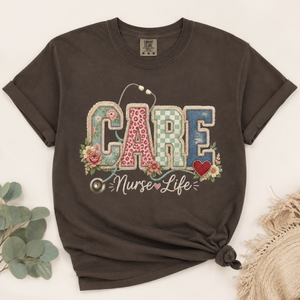 Care Nurse Life Faux Patch Tee - 6 Colors