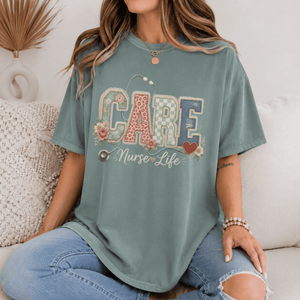 Care Nurse Life Faux Patch Tee - 6 Colors