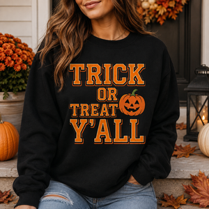 Trick or Treat Y'all Halloween Crewneck Sweatshirt - 4 Colors