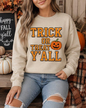 Trick or Treat Y'all Halloween Crewneck Sweatshirt - 4 Colors