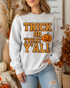 Trick or Treat Y'all Halloween Crewneck Sweatshirt - 4 Colors
