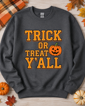 Trick or Treat Y'all Halloween Crewneck Sweatshirt - 4 Colors
