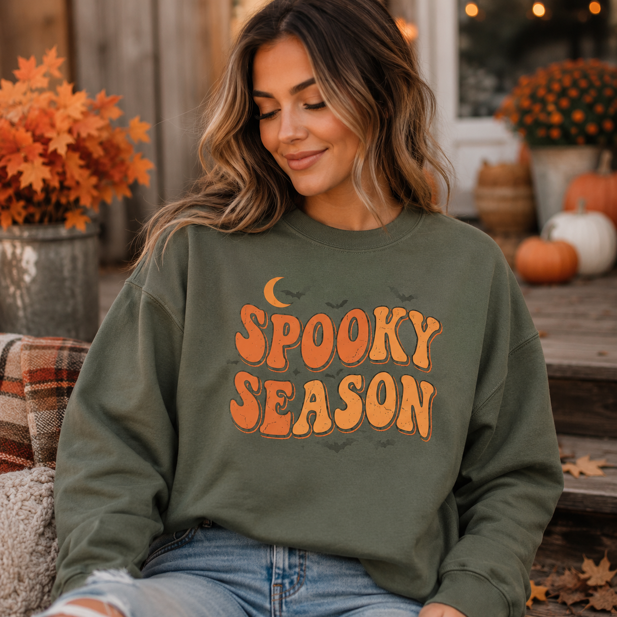 Retro Spooky Season Crewneck Sweatshirt - 4 Colors