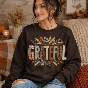 Grateful Pattern Patchwork Crewneck Sweatshirt - 5 Colors