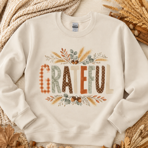 Grateful Pattern Patchwork Crewneck Sweatshirt - 5 Colors