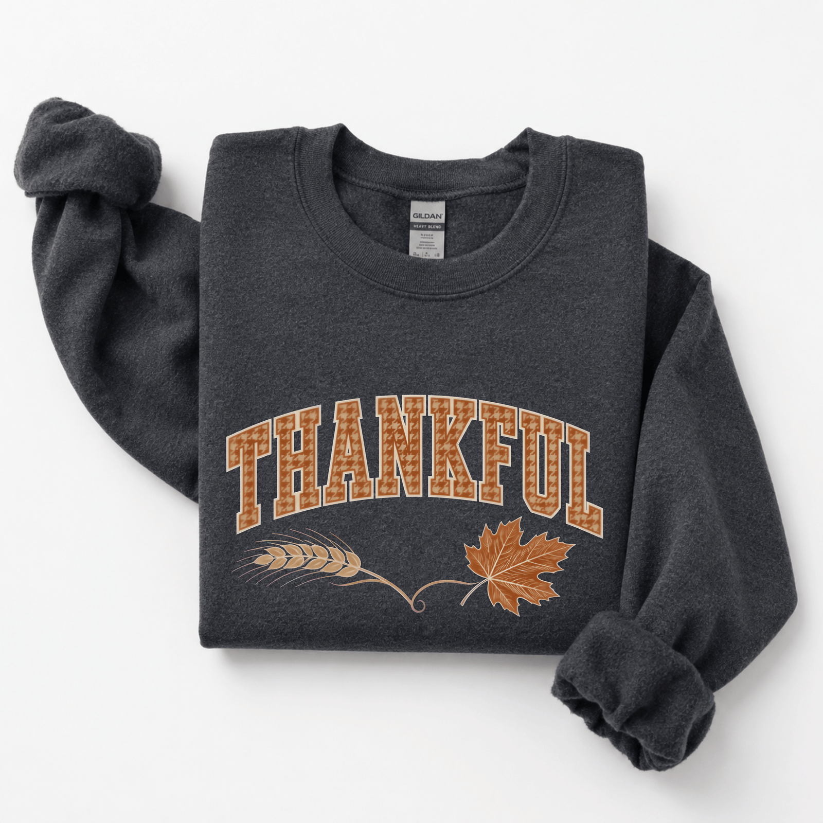 Herringbone Thankful Fall Crewneck Sweatshirt - 6 Colors