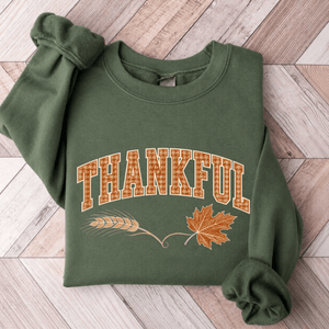 Herringbone Thankful Fall Crewneck Sweatshirt - 6 Colors