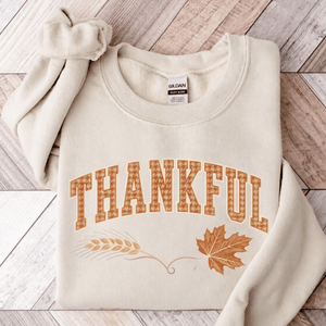 Herringbone Thankful Fall Crewneck Sweatshirt - 6 Colors