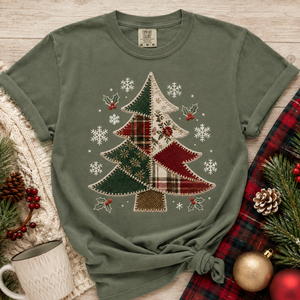 Patchwork Christmas Tree Tee - 5 Colors