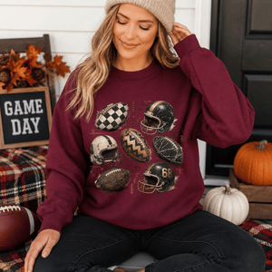 Retro Football Crewneck Sweatshirt - 5 Colors