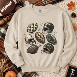 Retro Football Crewneck Sweatshirt - 5 Colors
