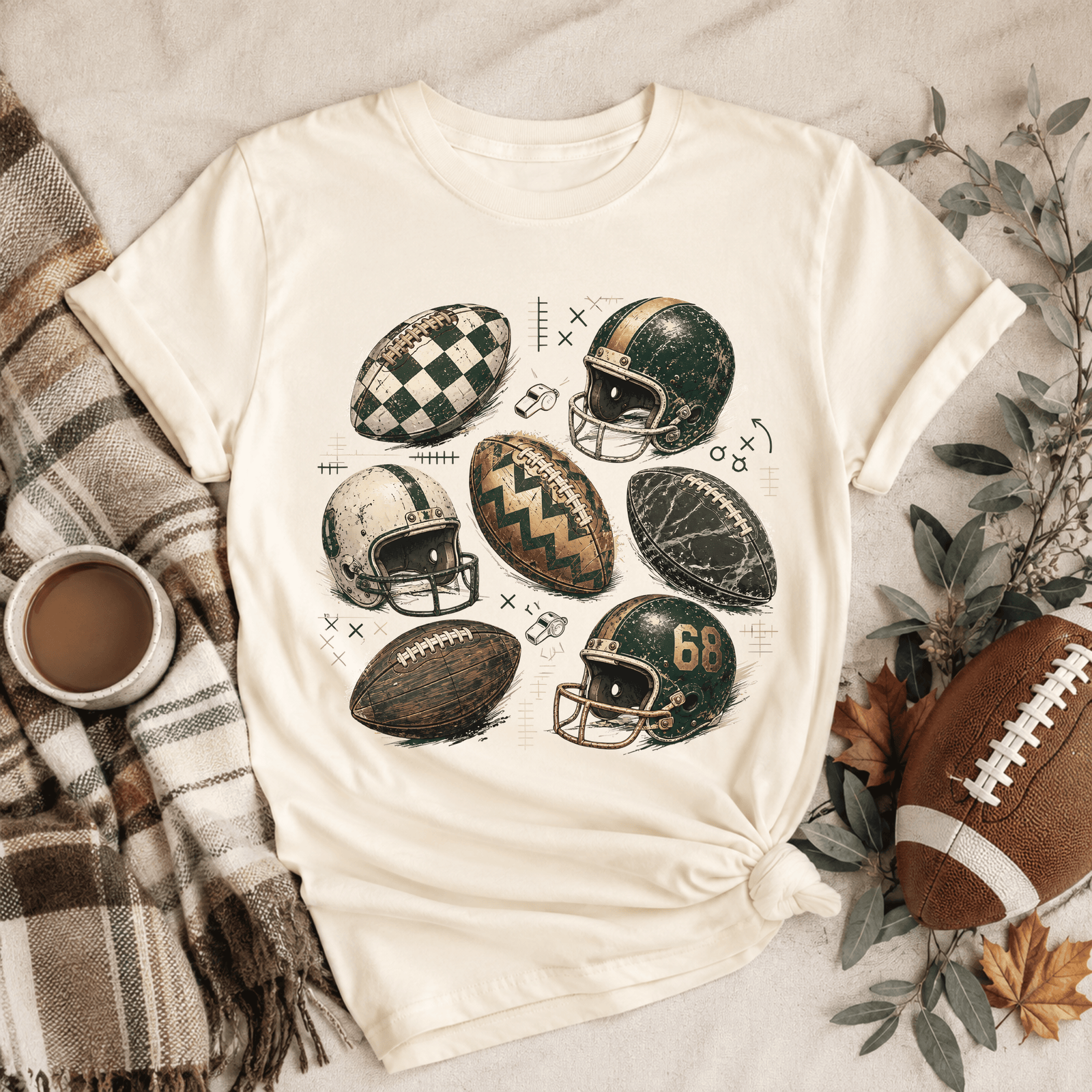 Retro Football Tee - 4 Colors