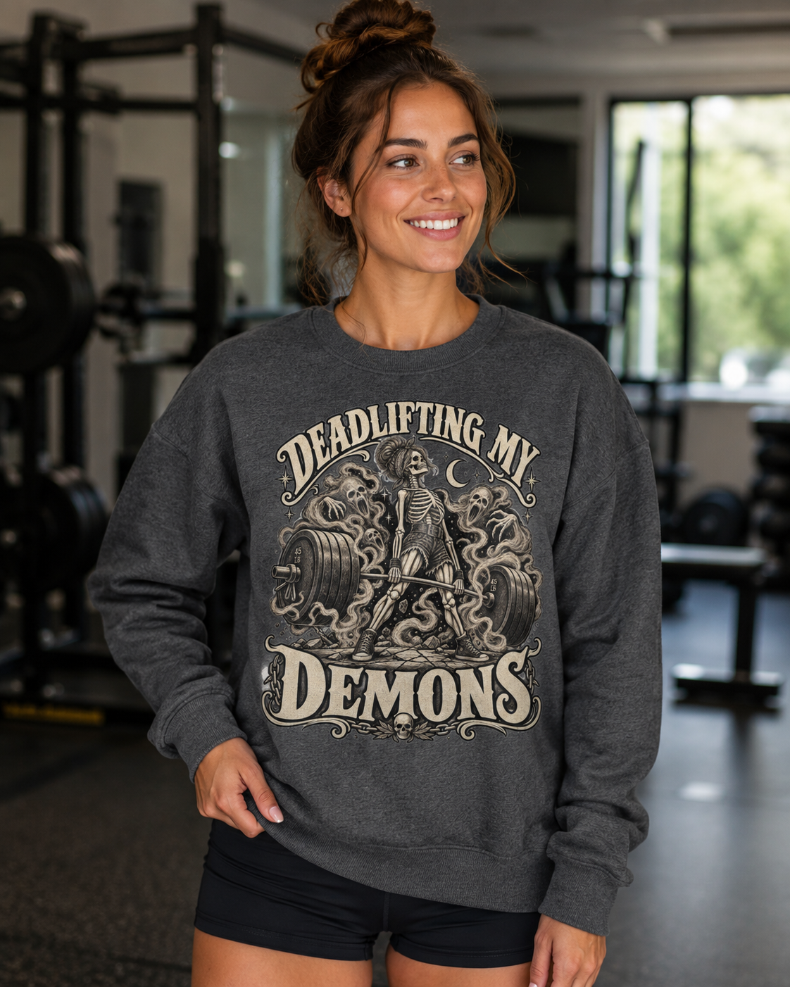 Deadlifting My Demons Crewneck Sweatshirt - 7 Colors