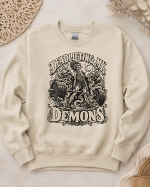 Deadlifting My Demons Crewneck Sweatshirt - 7 Colors