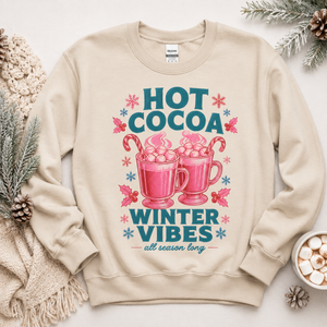Hot Cocoa Winter Vibes Crewneck Sweatshirt - 5 Colors