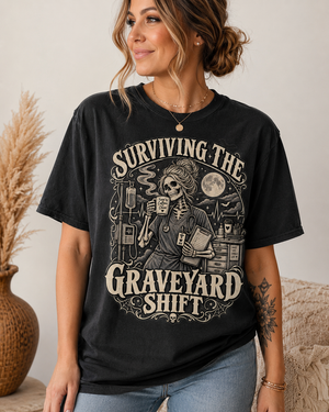 Surviving the Graveyard Shift Nurse Tee - 5 Colors