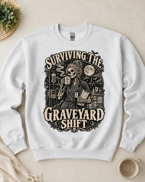 Surviving the Graveyard Shift Crewneck Sweatshirt - 5 Colors