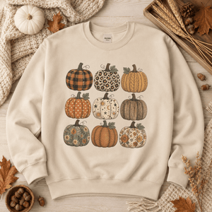 Fall Pumpkin Stack Crewneck Sweatshirt - 6 Colors