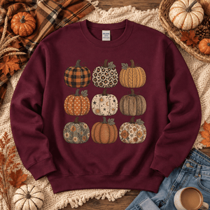 Fall Pumpkin Stack Crewneck Sweatshirt - 6 Colors