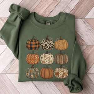 Fall Pumpkin Stack Crewneck Sweatshirt - 6 Colors