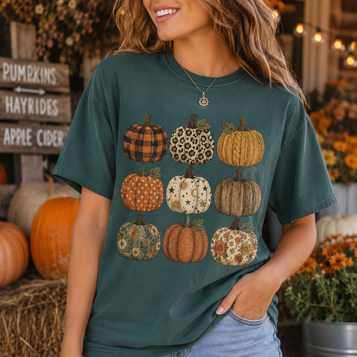 Fall Pumpkin Stack Tee - 5 Colors
