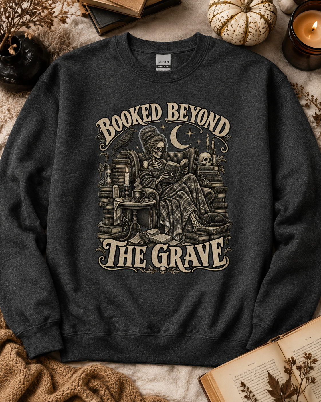 Booked Beyond the Grave Crewneck Sweatshirt - 5 Colors