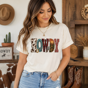 Howdy Western Pattern Tee - 5 Colors - STB Boutique