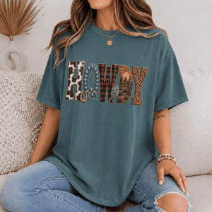 Howdy Western Pattern Tee - 5 Colors - STB Boutique