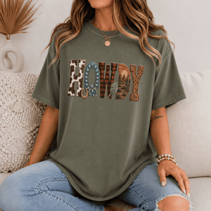 Howdy Western Pattern Tee - 5 Colors - STB Boutique