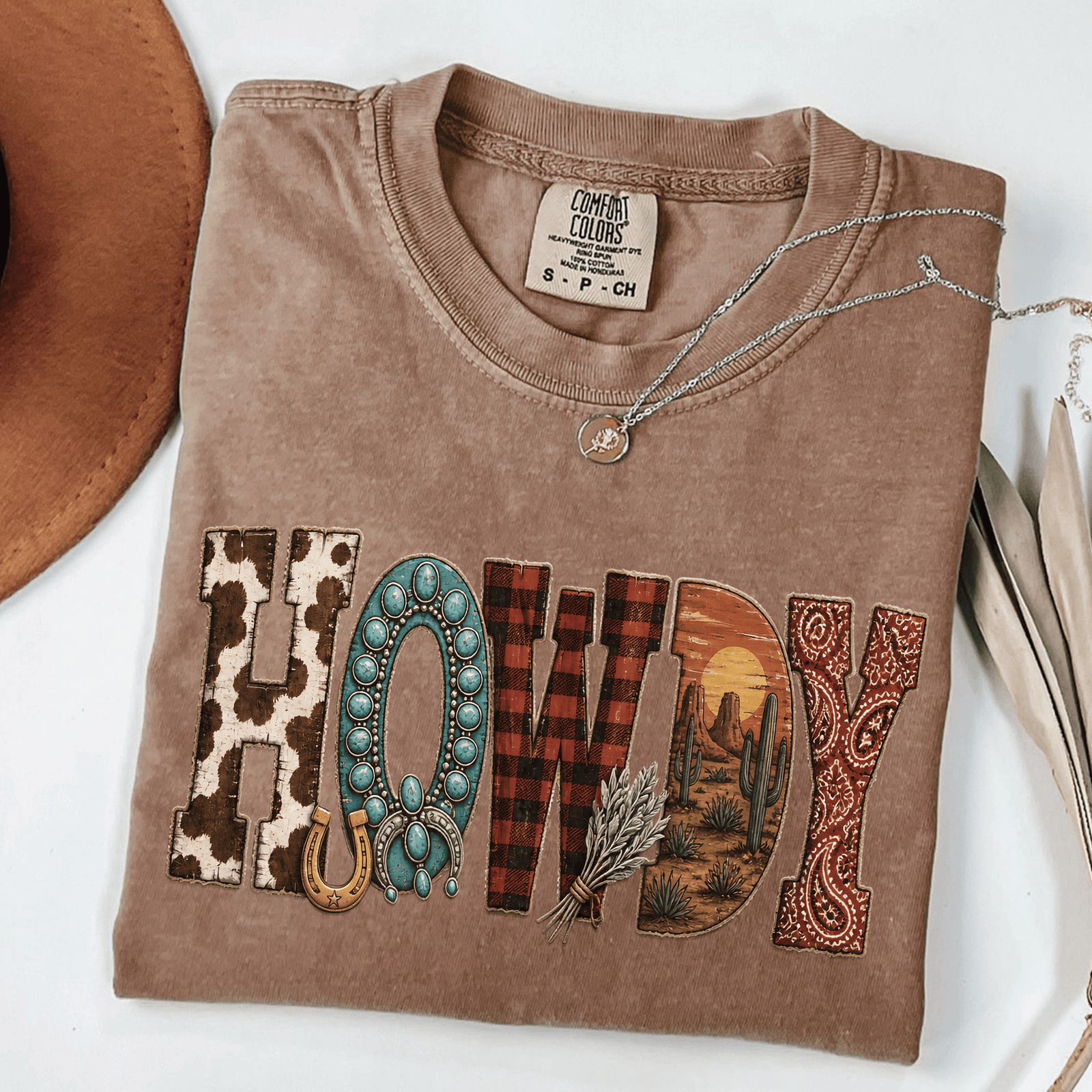 Howdy Western Pattern Tee - 5 Colors