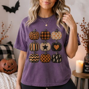 Halloween Pumpkin Stacked Tee - 6 Colors
