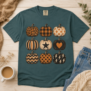 Halloween Pumpkin Stacked Tee - 6 Colors