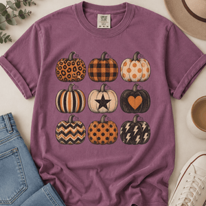 Halloween Pumpkin Stacked Tee - 6 Colors