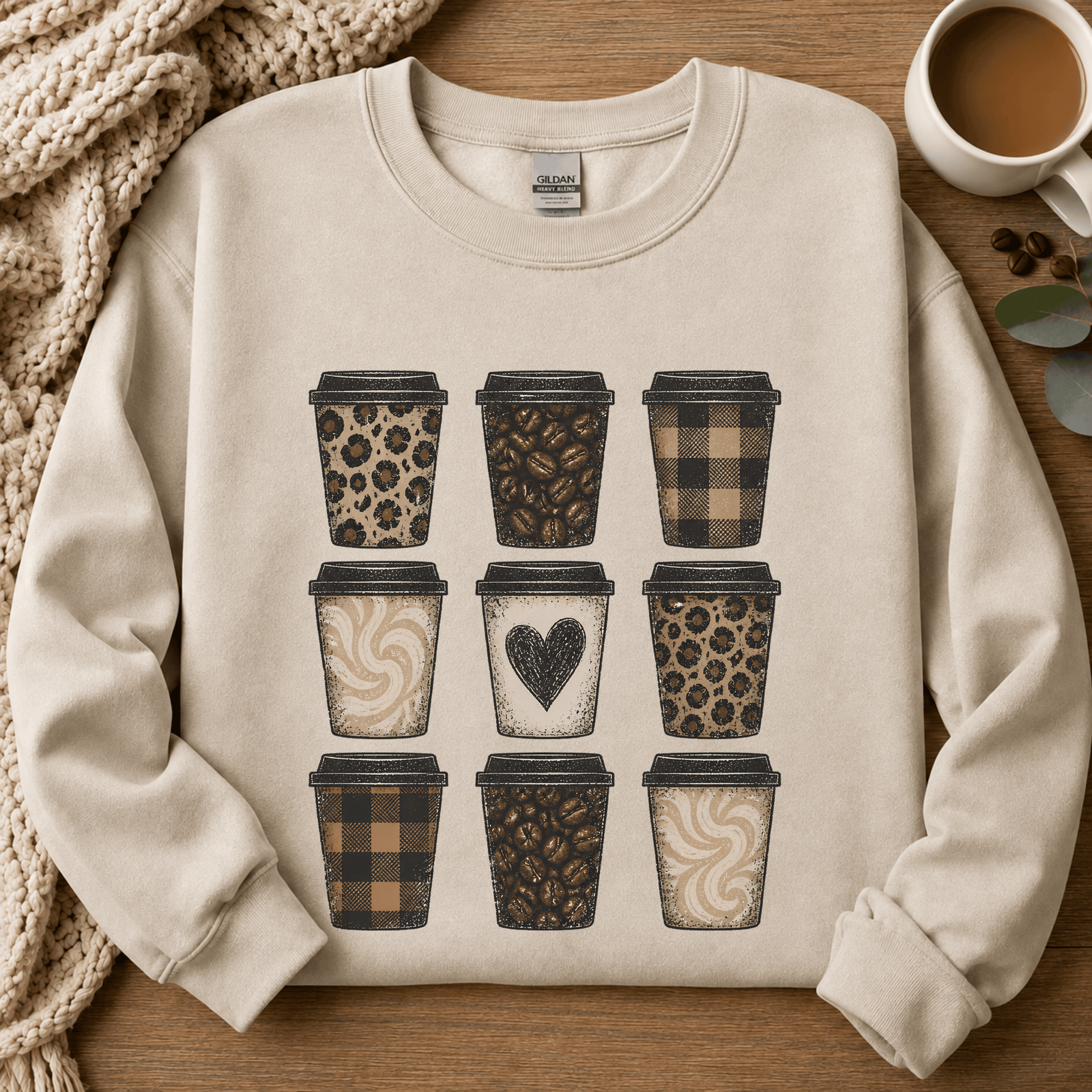 Coffee Lover Stacked Crewneck Sweatshirt - 5 Colors