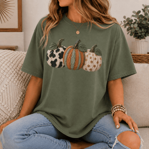 Fall Pumpkin Faux Paint Tee - 5 Colors