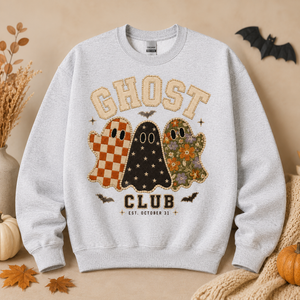 Ghost Club Faux Patch Crewneck Sweatshirt - 3 Colors
