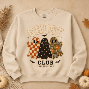 Ghost Club Faux Patch Crewneck Sweatshirt - 3 Colors